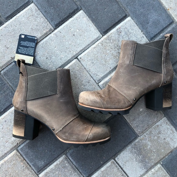 Sorel Womens Addington Chelsea Boots sizes 8 10 Quarry Black Waterproof Suede